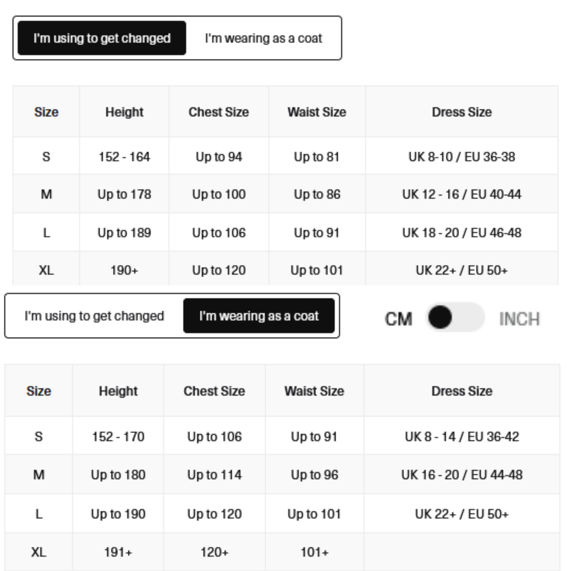 DRY ROBE ADULT LS ADVANCED 24 0 Size Chart